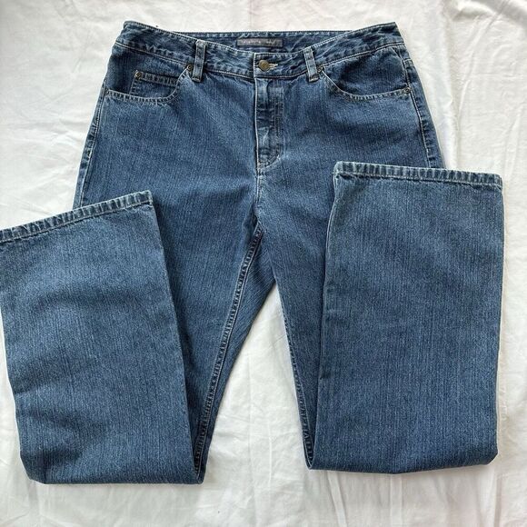 Liz Claiborne Bootcut Wide Leg Jeans Size 12 Jem Pockets - Picture 1 of 4